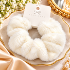 Premium Fluffy Faux Fur Hair Scrunchies for Women (Assorted Colours)