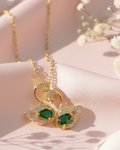 Emerald peacock pendant
