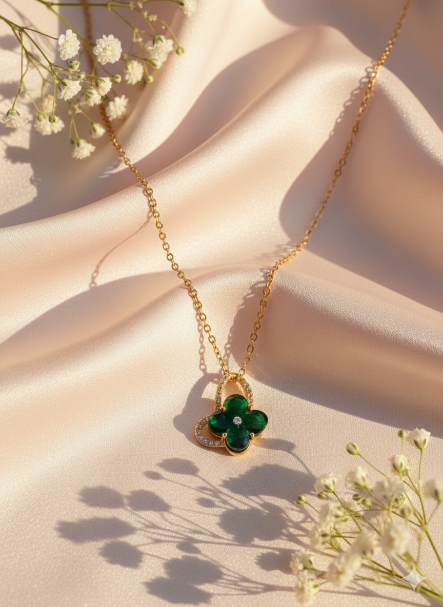 Gold Plated Interlocked Double Heart Necklace