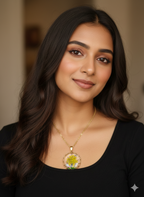 Handcrafted Real Yellow Wildflower Resin Necklace