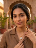 Gold Plated Crystal Solitaire Pendant Necklace for Women