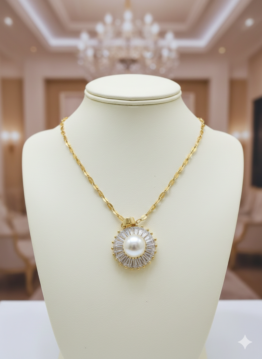 Royal Pearl Sunburst Pendant