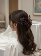 Ruby Mesh Blossom Barrette