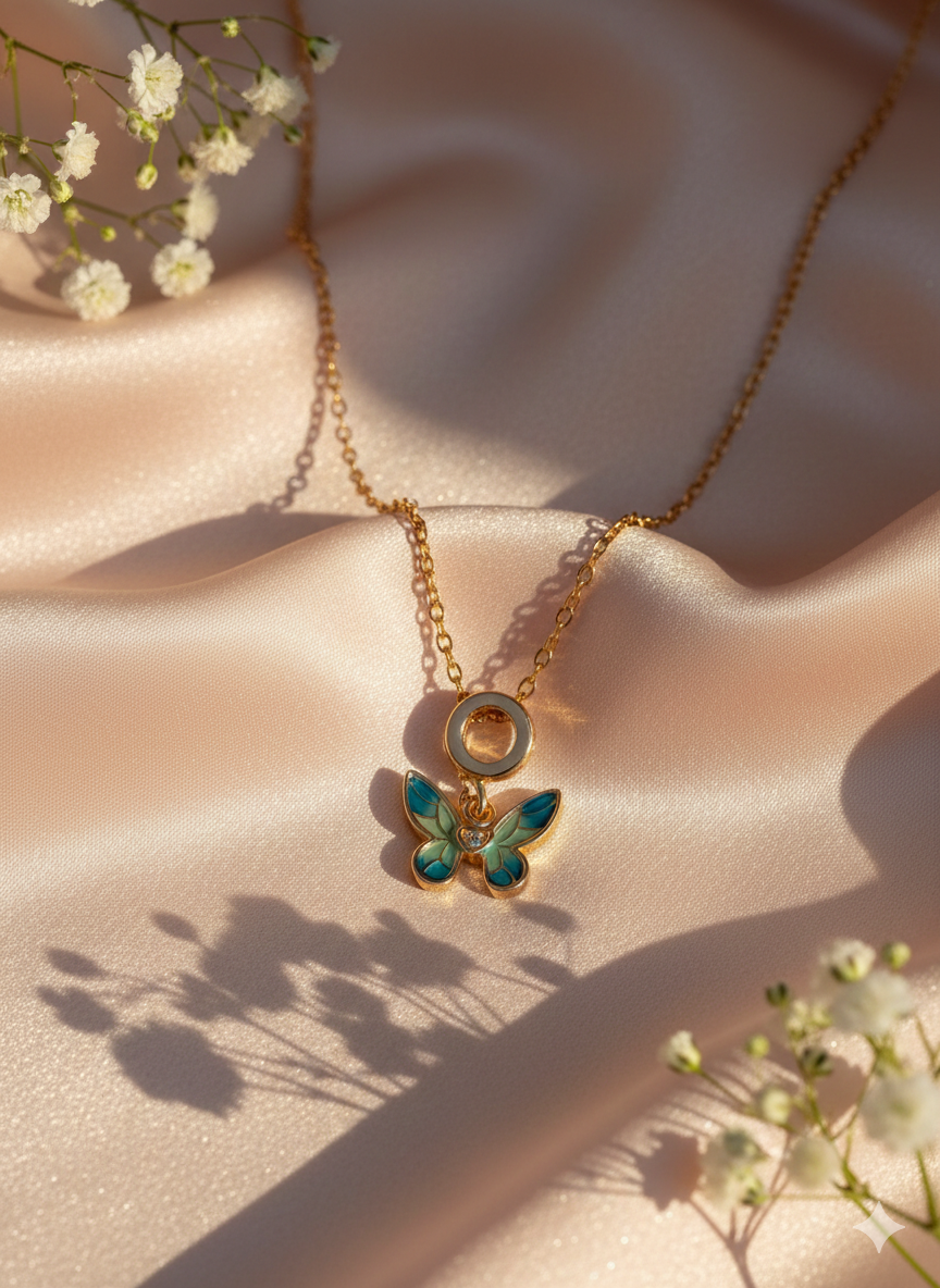 Emerald Enchantment Butterfly Pendant