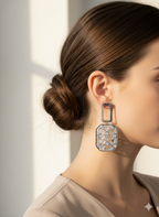 Crystal Drop Earrings – Sleek Silver