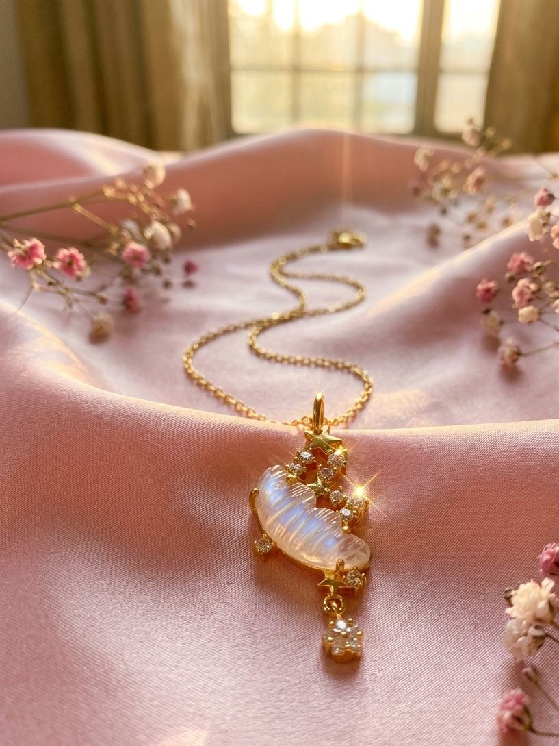 Elegant Gold Plated Butterfly Pendant Necklace with Crystal Stones