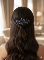 Sapphire Floral Barrette