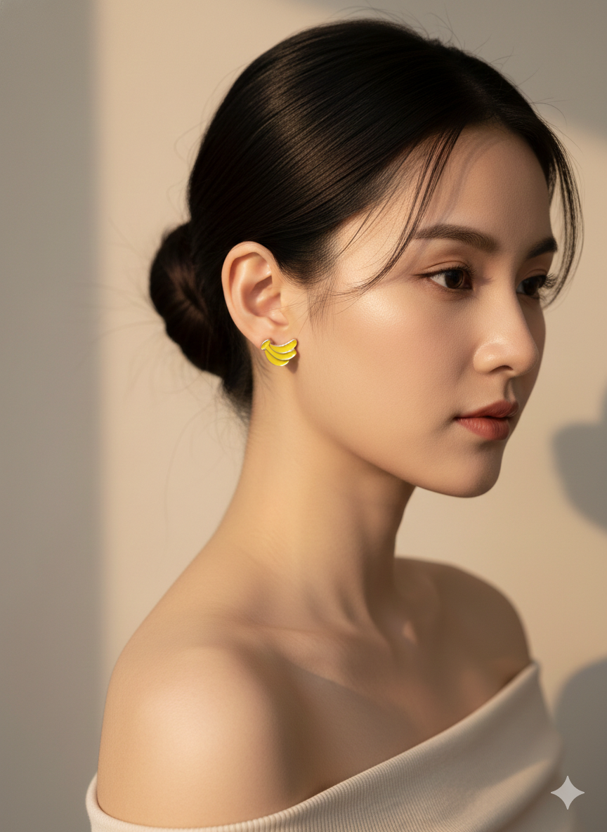 Fun Yellow Tropical Foodie Earrings