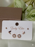 Elegant 3 Stud Earrings Combo
