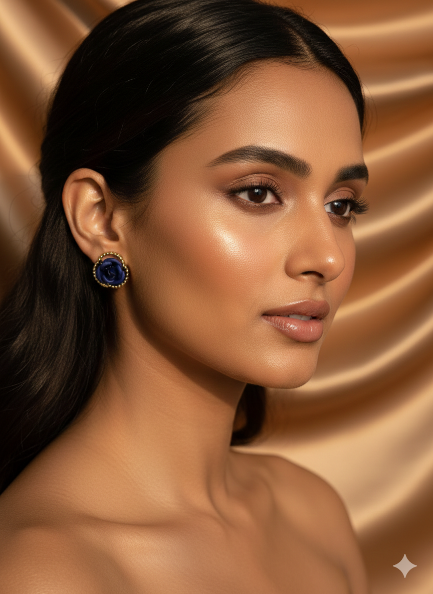 Rose-Themed Resin Stud Earring