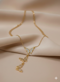 Gold-Plated Butterfly Lariat Necklace