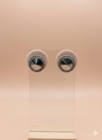 Antique Finish Round Solitaire Crystal Stud