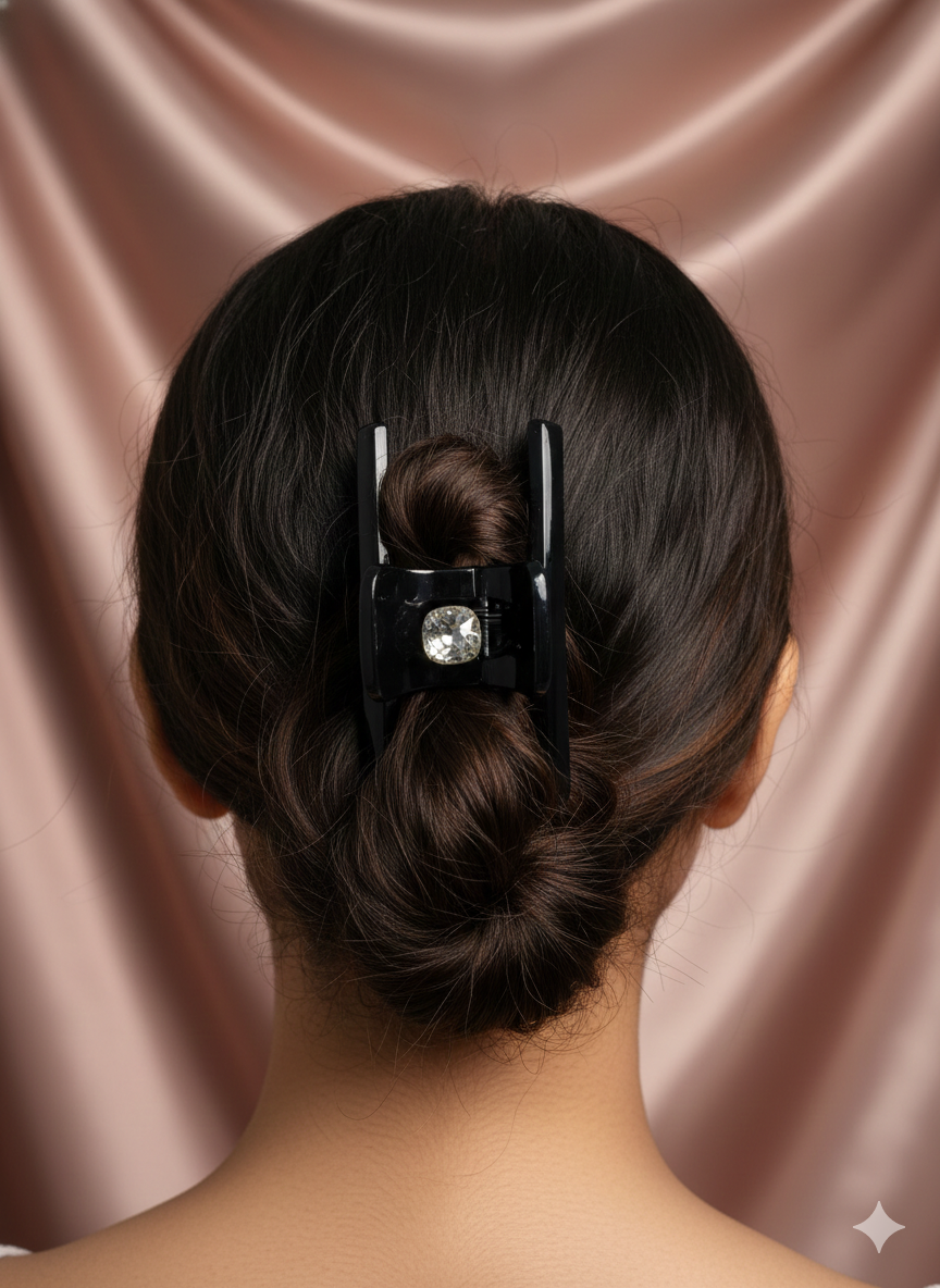 Luxury Amber Resin Oval Hair Claw