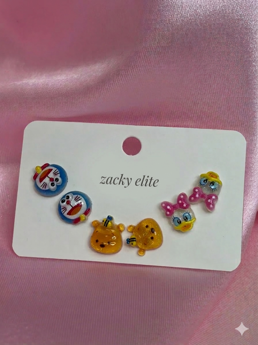 Whimsical Character Stud Earring Sets