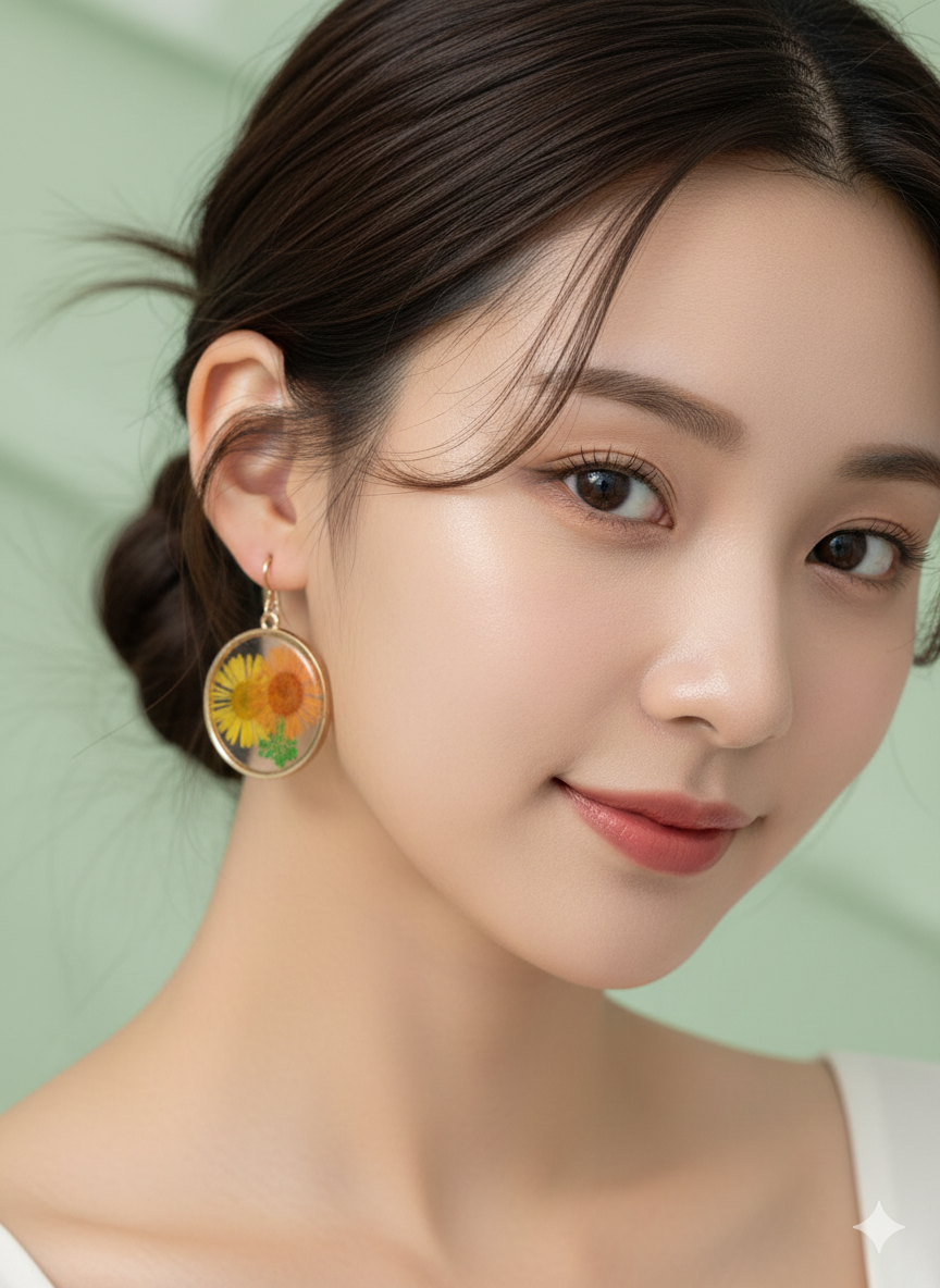 Sunflower Resin Drop Earrings