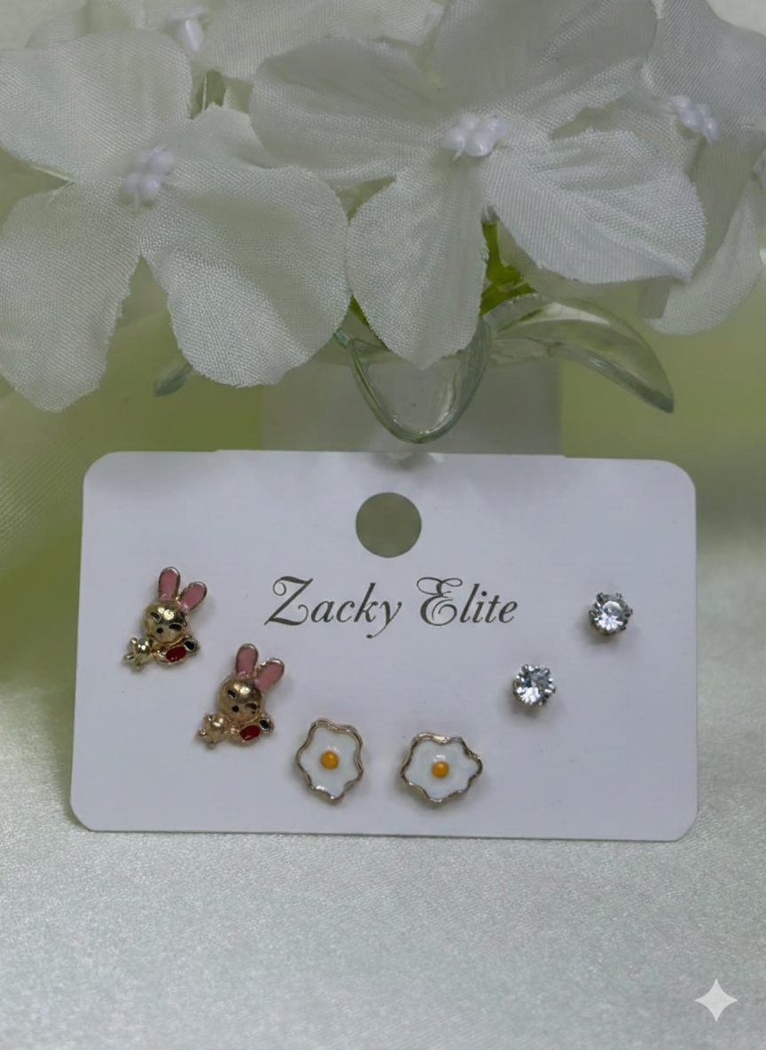 Playful Fried Egg Stud Earrings
