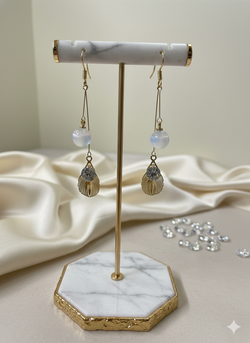Gold Moonstone Droplets