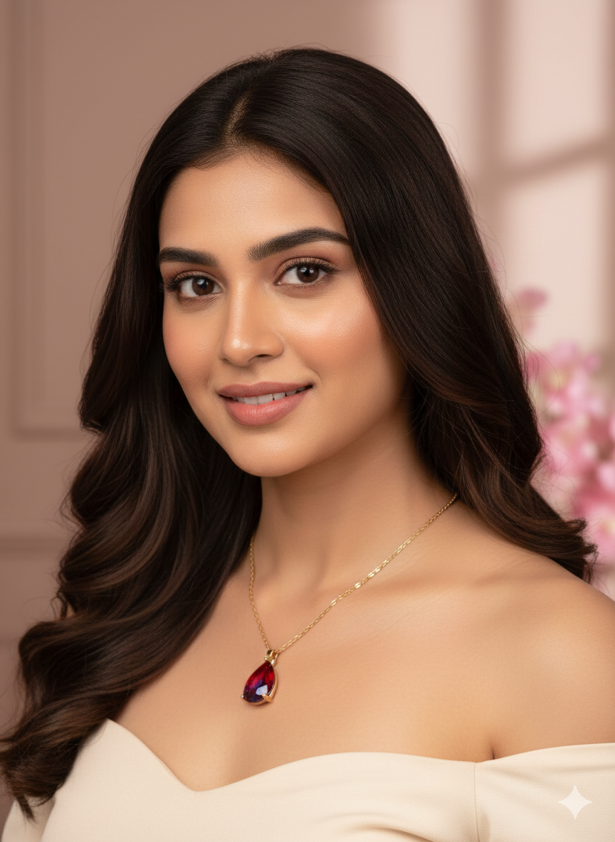 Teardrop Stone Pendant Necklace