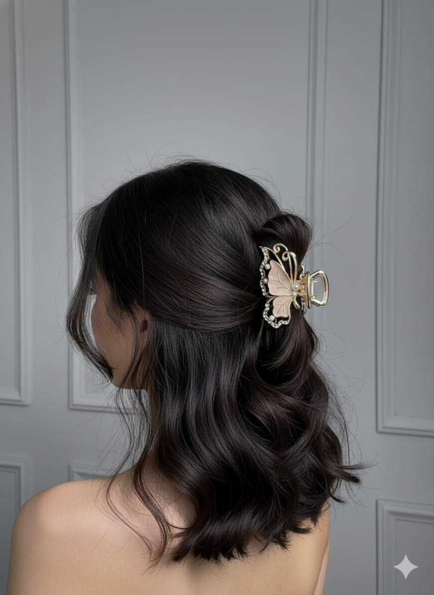 Golden Butterfly Clip