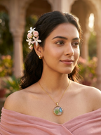 Butterfly Floral Resin Pendant Necklace for Women & Girls