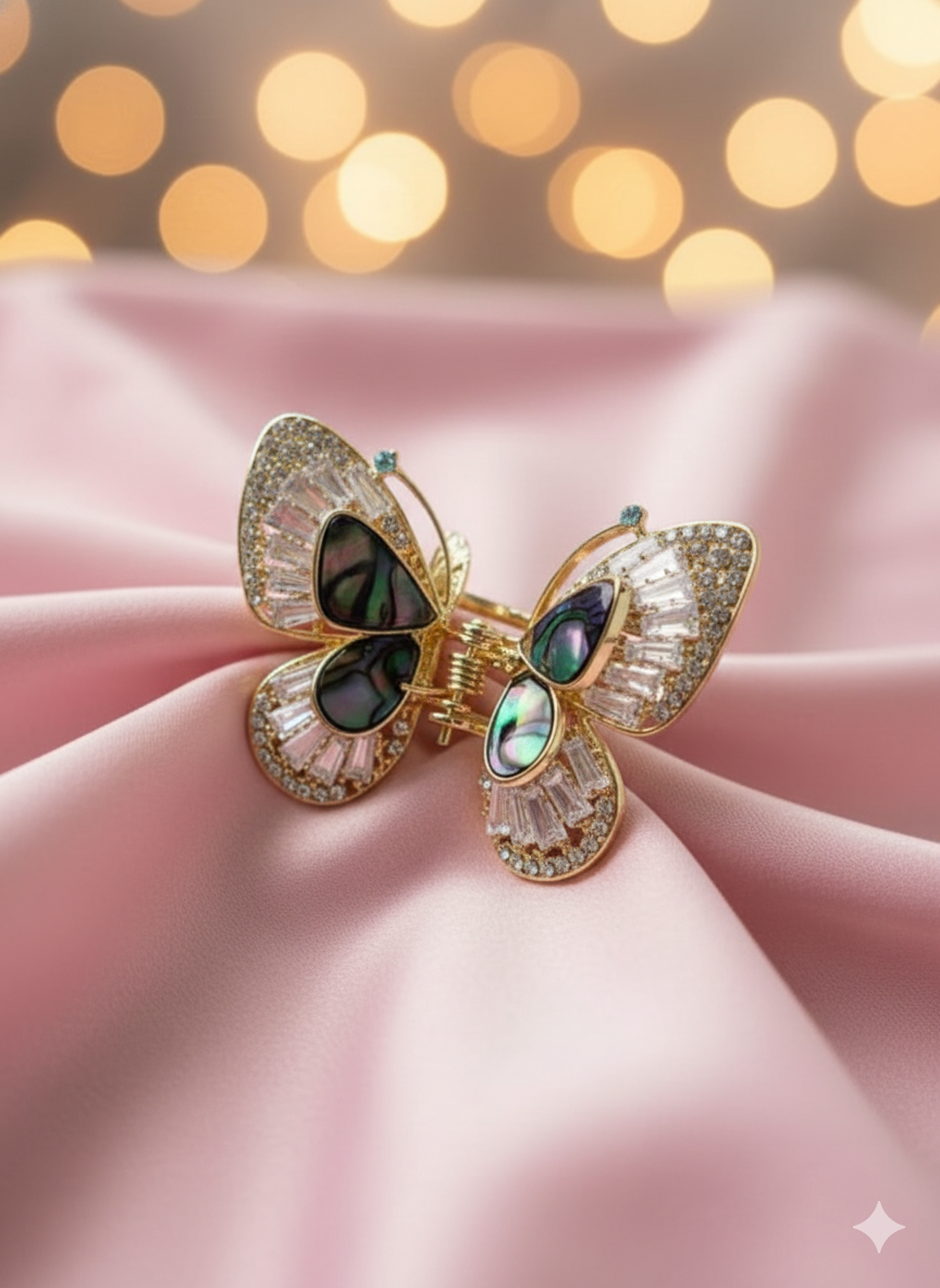 Elegant Butterfly Crystal Hair Clip