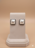 Vintage Square Mother-of-Pearl Stud Earrings