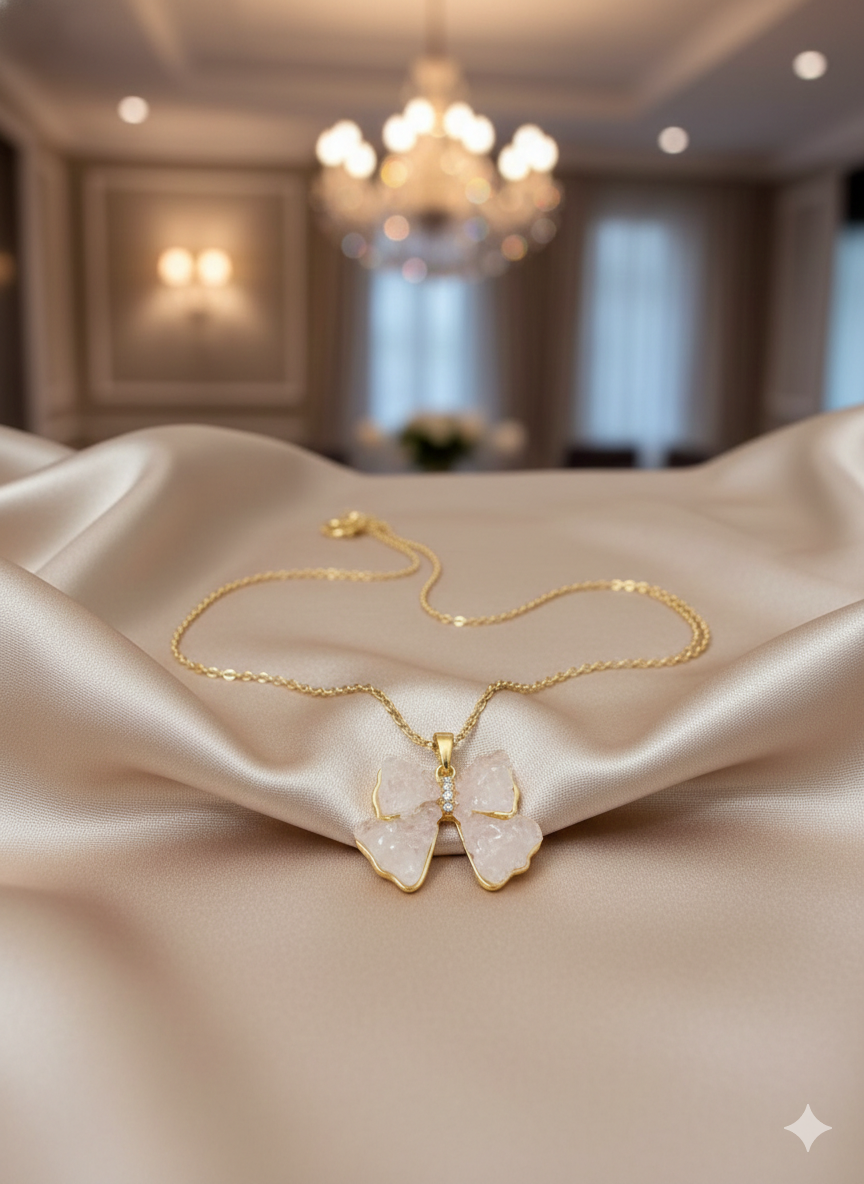 Rose Quartz Blossom Necklace