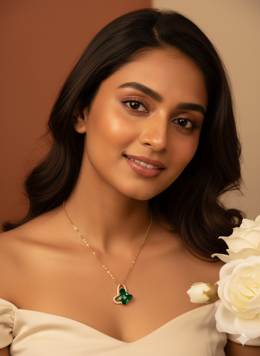 Gold Plated Interlocked Double Heart Necklace