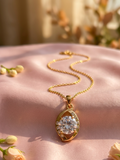 Gold Plated Crystal Solitaire Pendant Necklace for Women