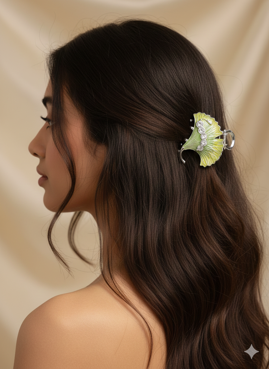 Elegant Metal Leaf Hair Clutcher
