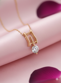 Gold-Plated Geometric Solitaire Necklace for Women