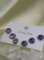 Iridescent Blue Crystal Earrings