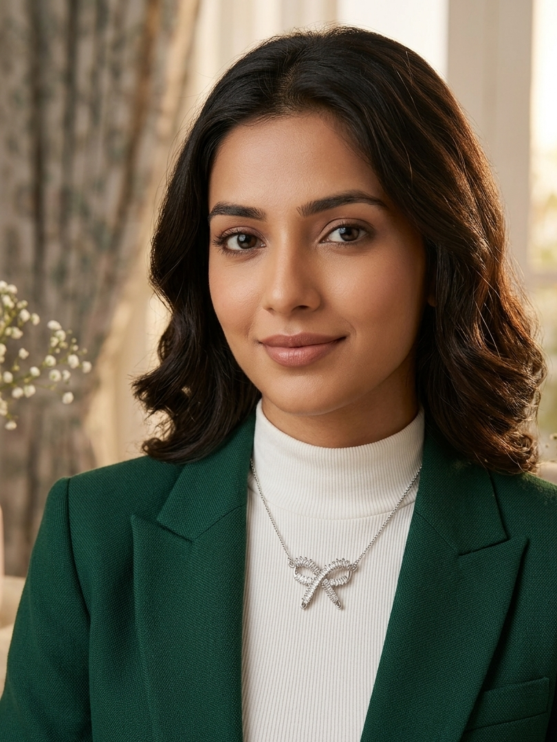 Elegant Silver Plated Bow Pendant Necklace with Crystal Stones