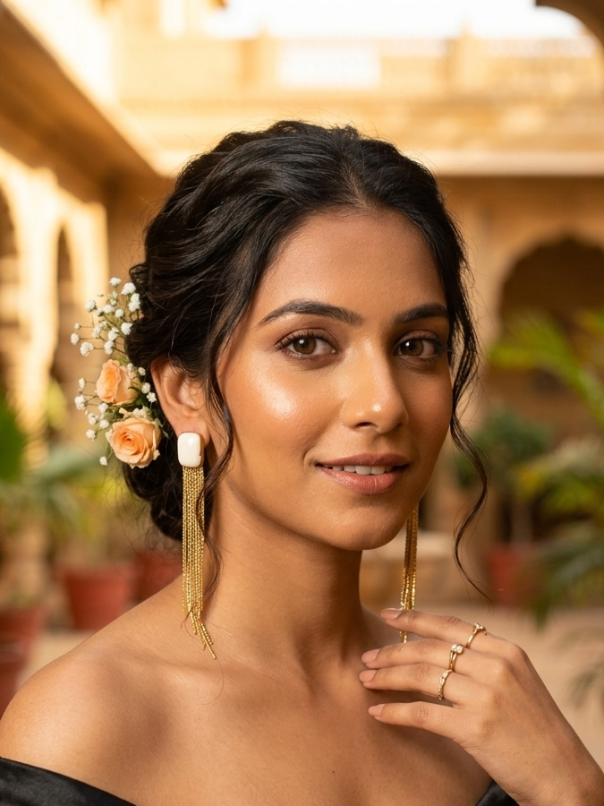 Gold-Plated Long Tassel Drop Earrings for Women