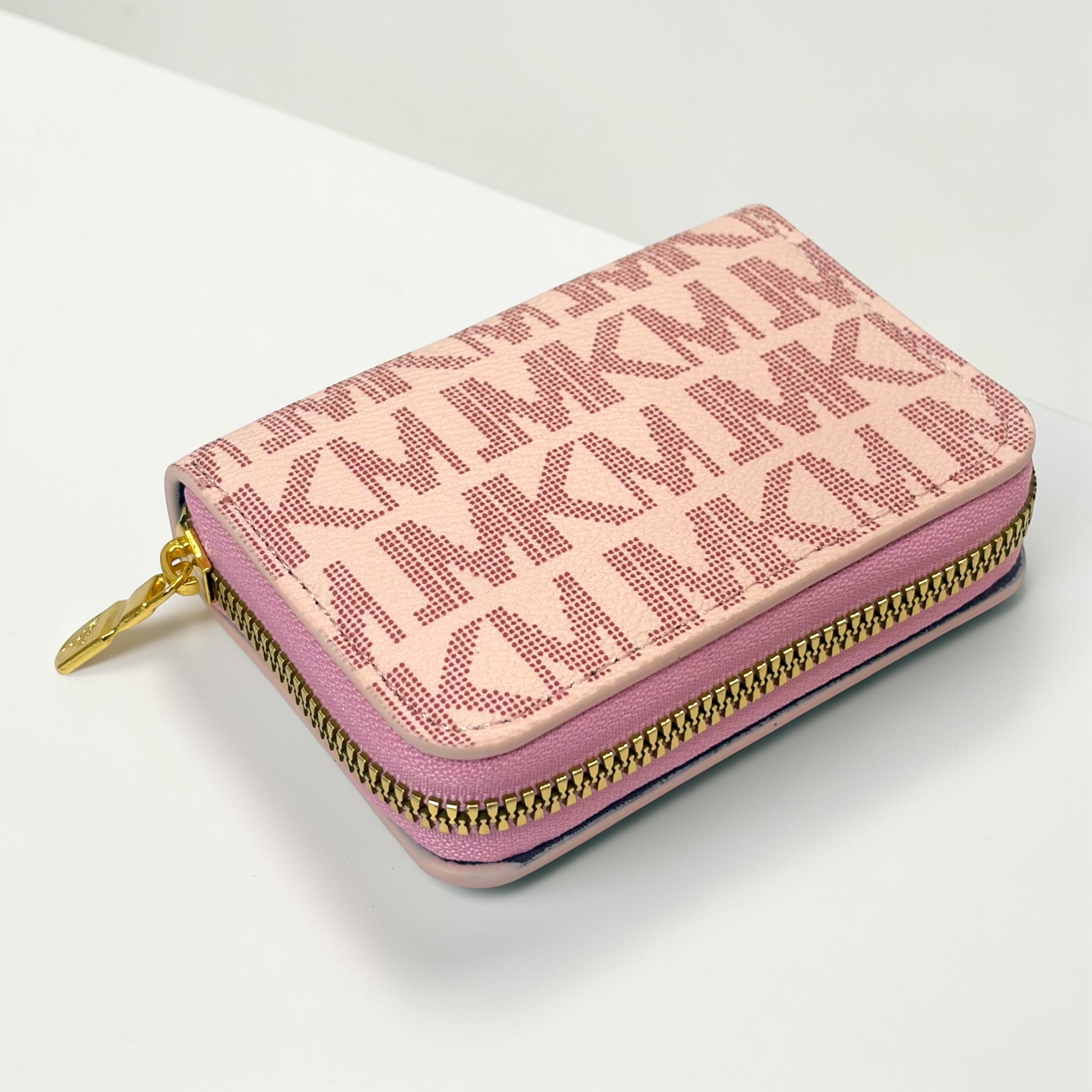 3 Pcs Women’s Pink Wallet Set – Card Holder, Coin Purse & Zip Pouch Combo