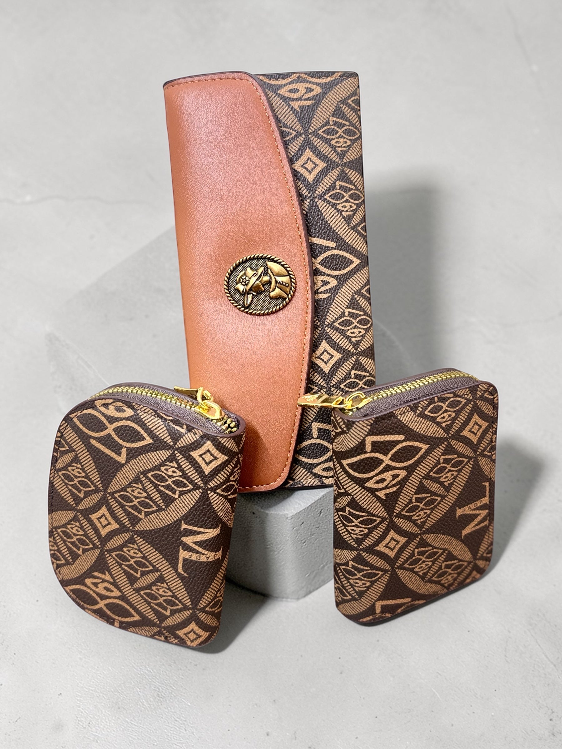 Premium Women’s 3-Piece Wallet Combo Set – Stylish Long Clutch Wallet with Zip Coin Purse & Mini Card Holder | PU Leather Ladies Purse Set