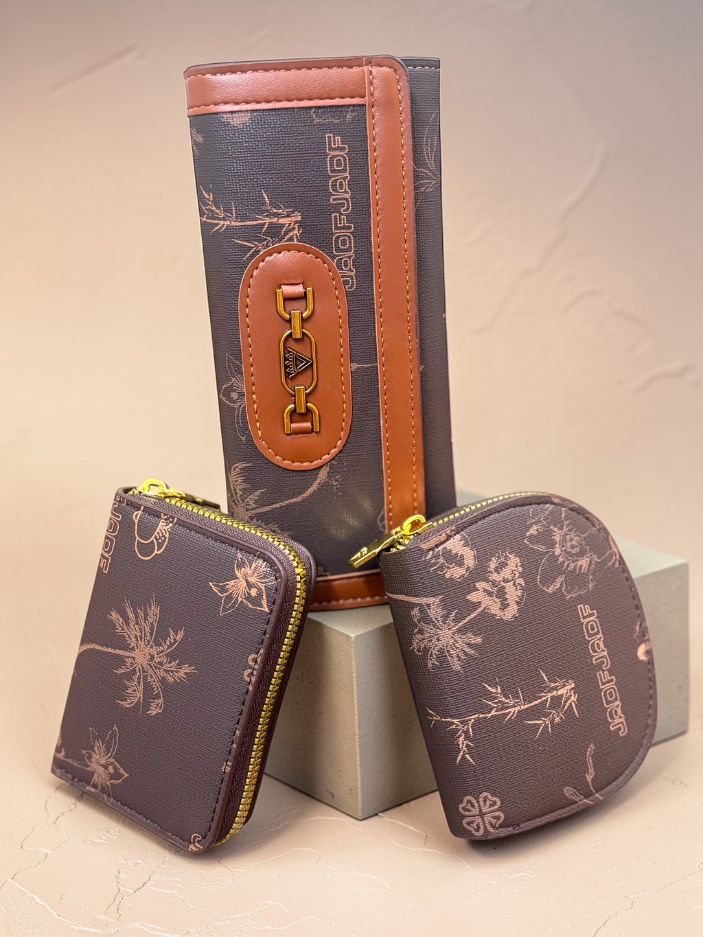 Premium Women’s 3-Piece Wallet Set – Long Clutch Wallet, Zip Coin Purse & Mini Card Holder – Stylish PU Leather Ladies Wallet Combo