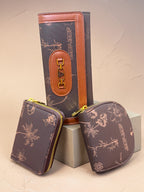 Premium Women’s 3-Piece Wallet Set – Long Clutch Wallet, Zip Coin Purse & Mini Card Holder – Stylish PU Leather Ladies Wallet Combo