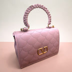 Designer Mauve Pink Quilted Handbag