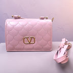 Designer Mauve Pink Quilted Handbag