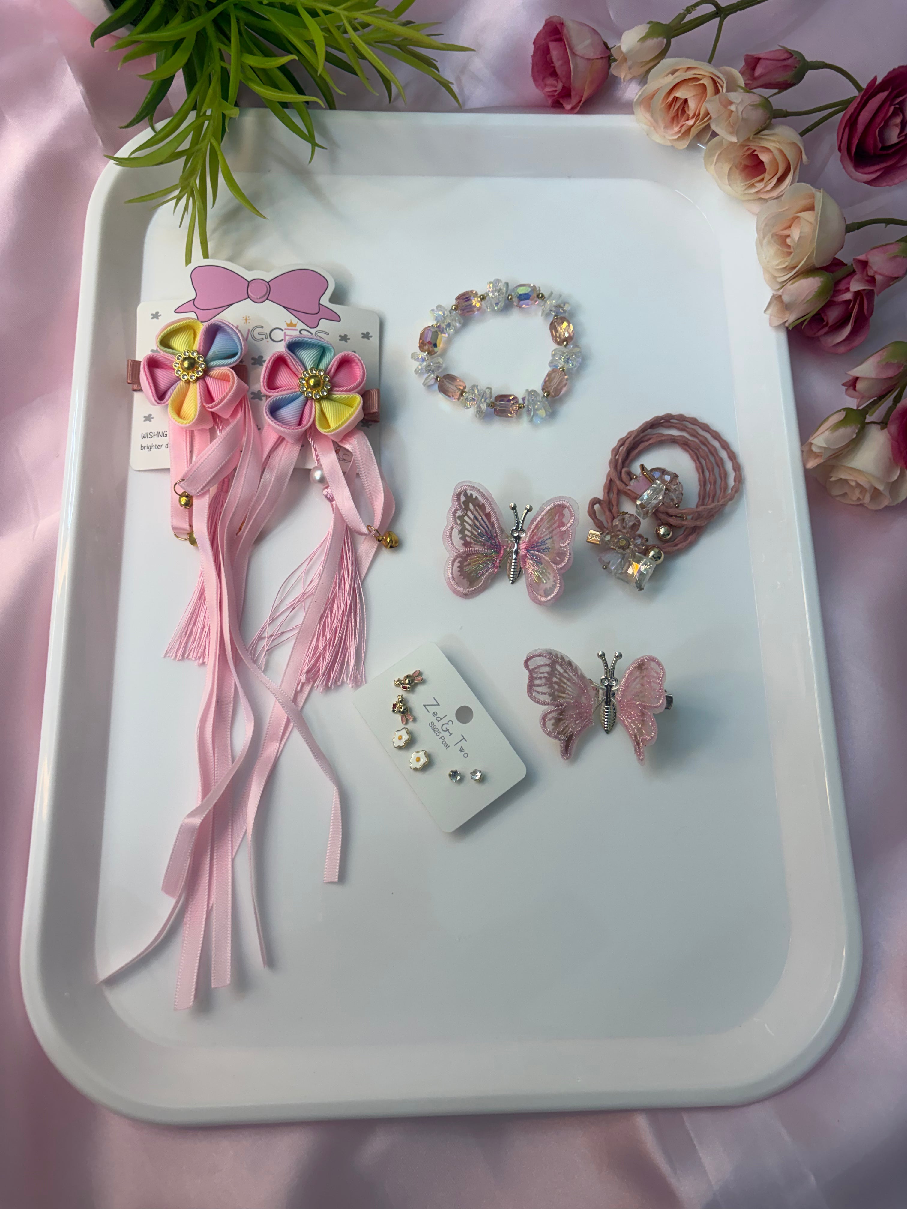 Premium Kids Accessory Gift Set – Elegant Jewelry & Hair Decor for Birthdays, Weddings & Special Occasions