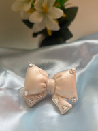 Premium Satin Bow Hair Band with Crystal Stones for Kids & Girls