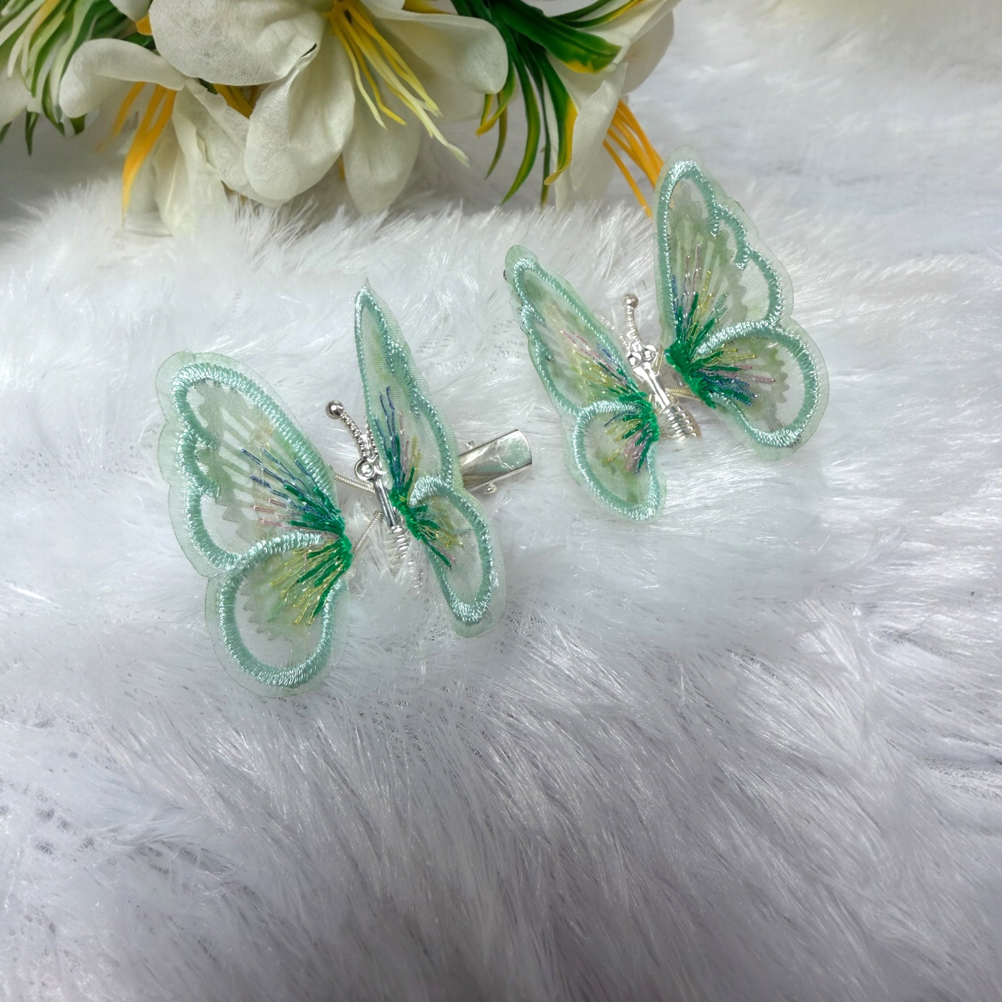 Butterfly Hair Clips -  Net Wing Kids Hair Accessories Combo (2 pcs)