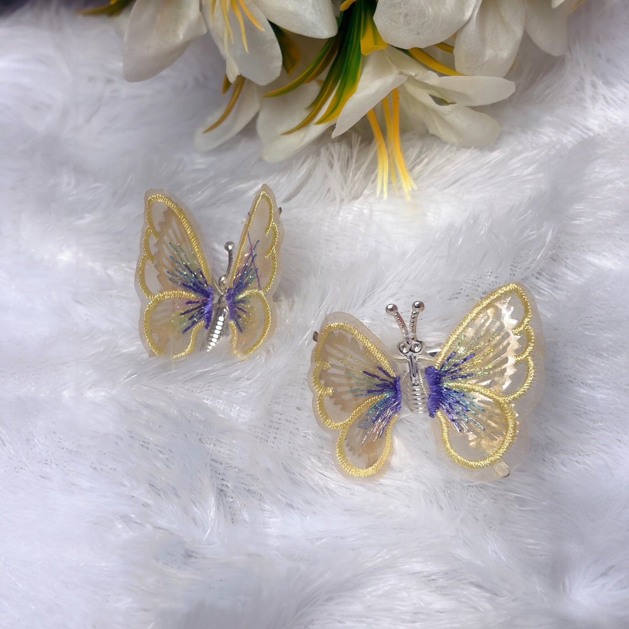 Butterfly Hair Clips -  Net Wing Kids Hair Accessories Combo (2 pcs)
