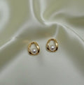 Contemporary Curved Gold Ribbon Studs