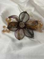 Ruby Mesh Blossom Barrette
