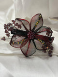 Ruby Mesh Blossom Barrette