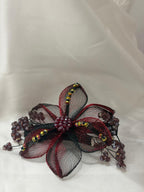 Ruby Mesh Blossom Barrette