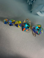Iridescent Crystal Bow Hair Clip