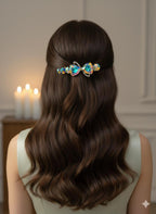 Iridescent Crystal Bow Hair Clip